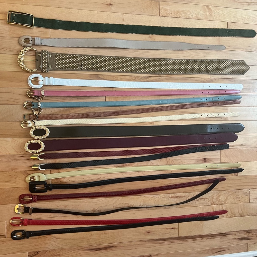 WHOLE SET of 18 XS/S Vintage Leather Belts
